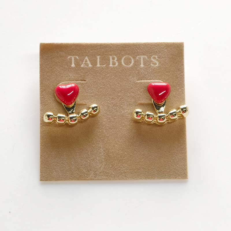 New Talbots Heart Stud Earrings Jackets Gift Fashion Women Party Holiday Jewelry