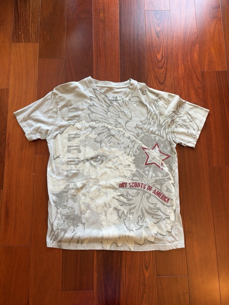 Boy Scouts of America Men's XL Cotton Knit Graphic Logo Crew Neck T-Shirt