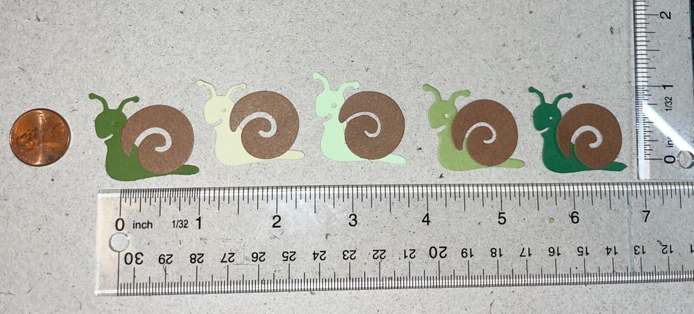 10 SNAIL die-cut cardstock embellishments for scrapbooking QK