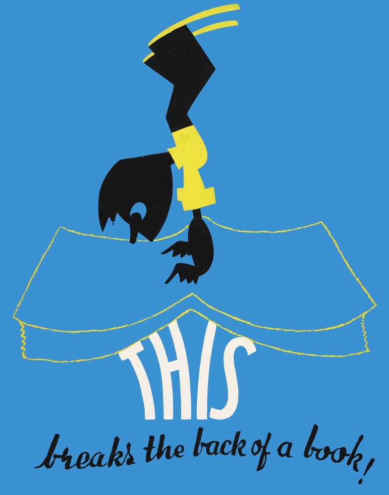 3402.This Breaks the back of a book POSTER.Home Library School Art Blue decor