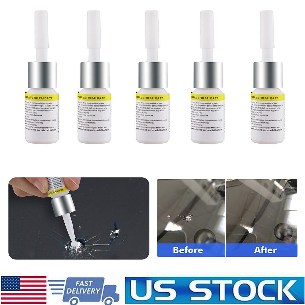 Auto Glass Nano Repair Fluid 5-Pack Car Windshield Resin Crack Tool Kit US