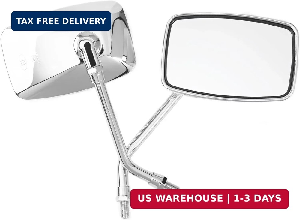 Motorcycle Mirrors, 10mm Bolt Motorcycle Handlebar Rectangle Rear view Side Mirr