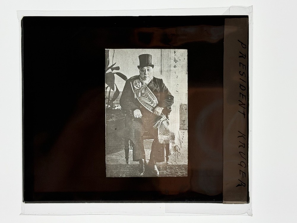 Antique President Paul Kruger Glass Magic Lantern Slide South Africa Boer War