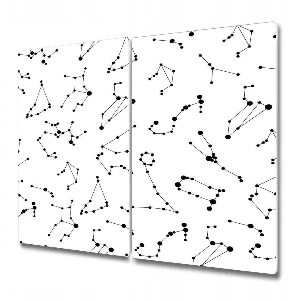 Glass Chopping Board Utensil Worktop Saver Black stars constellation 2x30x52