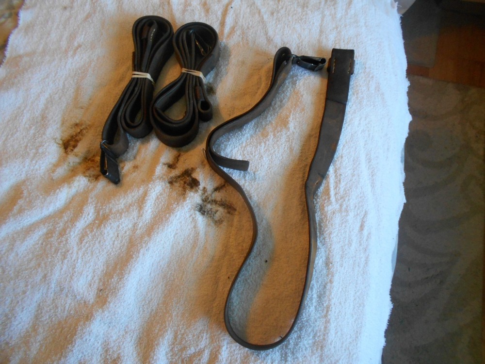 Swiss marked K31 K-11 schmidt rubins brown leather sling w stud & clip K 31 K-31