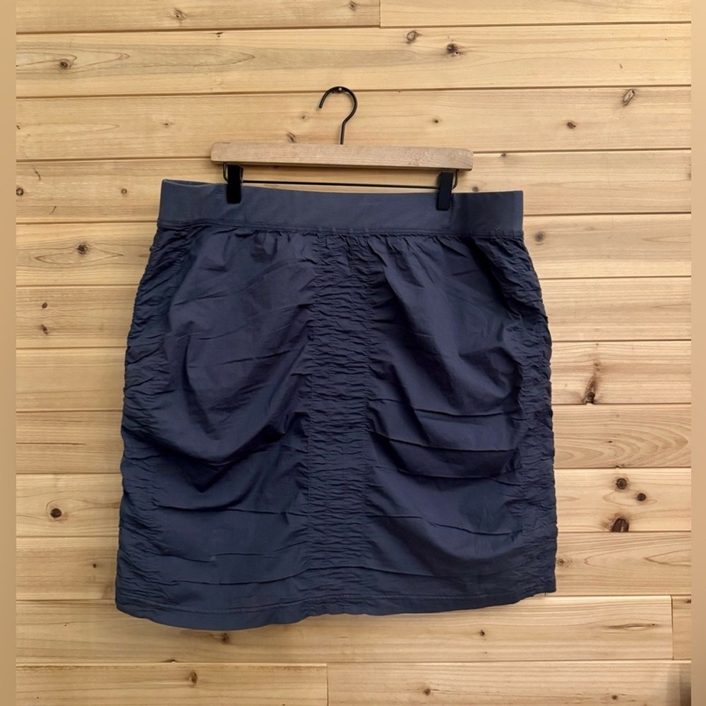 Wearables XCVI 1X Cotton Blend Ruched Elastic Waistband Skirt Lagenlook Unique