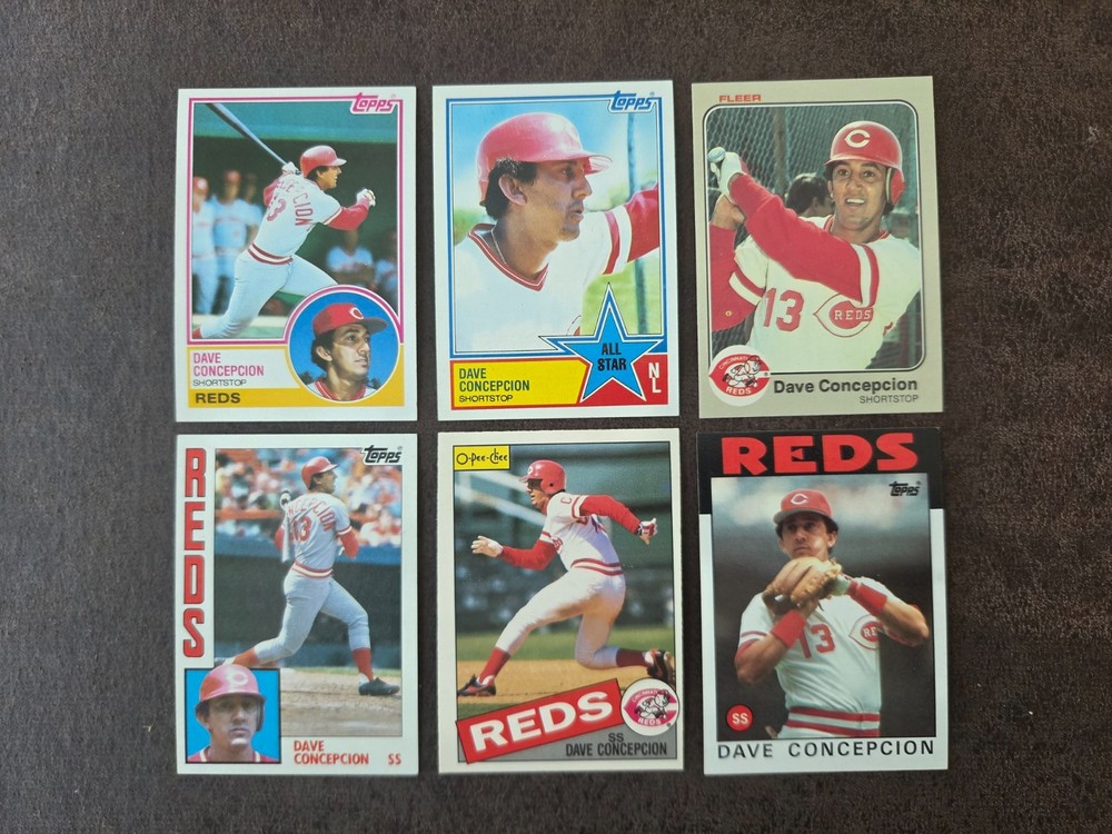 1983-86 Topps, Fleer Baseball Dave Concepcion 6-card lot - Cincinnati Reds