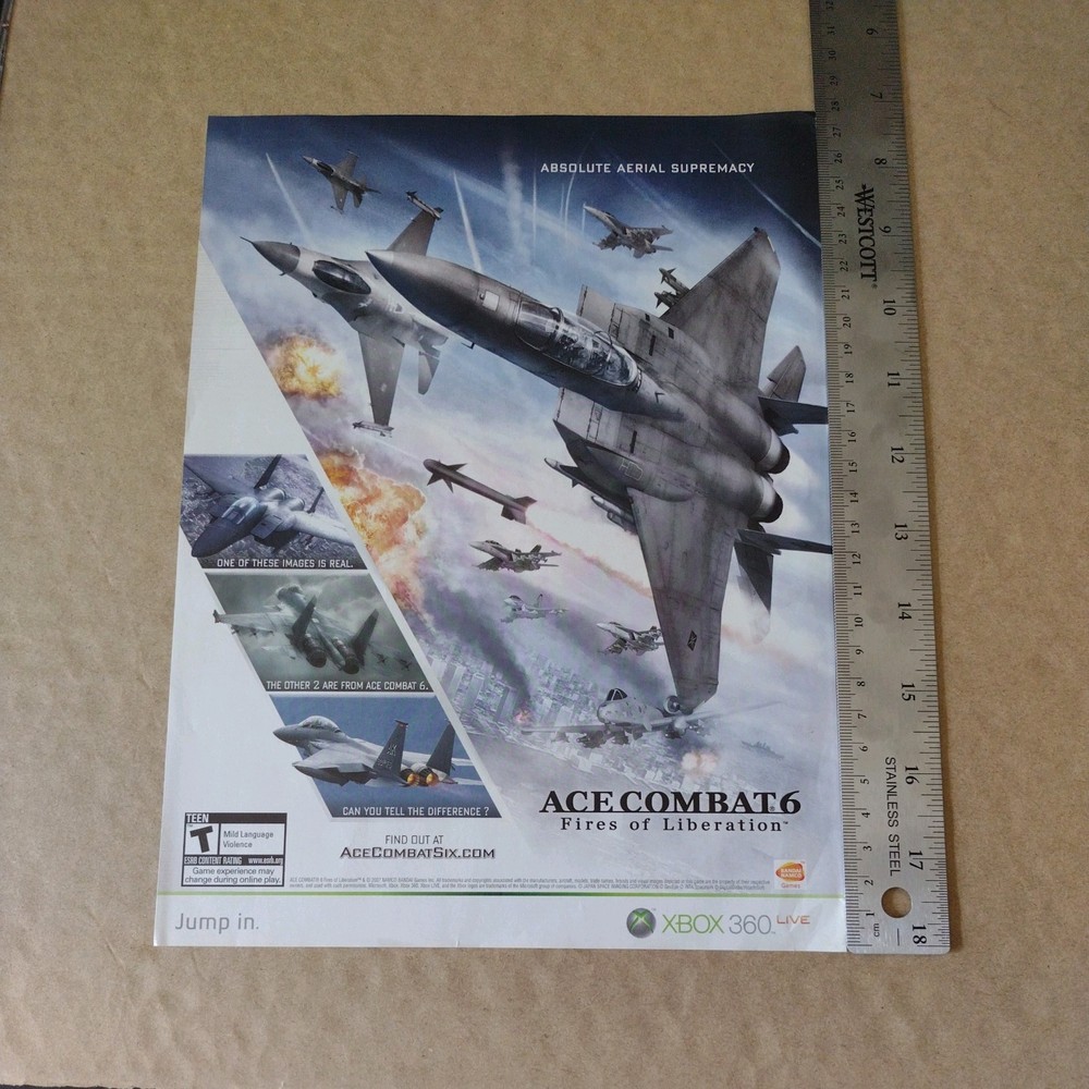 2007 Ace Combat 6- Fires Of Liberation-Print/Ad- Great for Man Cave- Vintage-image