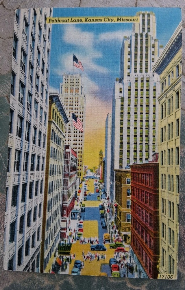 Petticoat Lane Kansas City Missouri Linen Postcard
