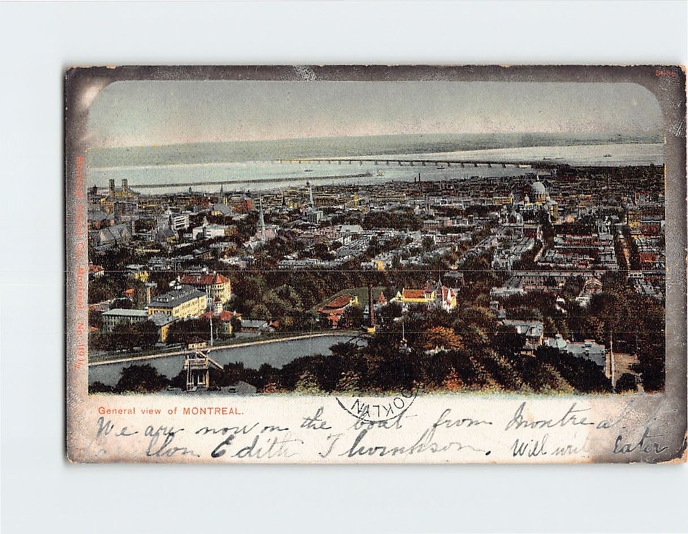 Postcard General View of Montreal Quebec Canada