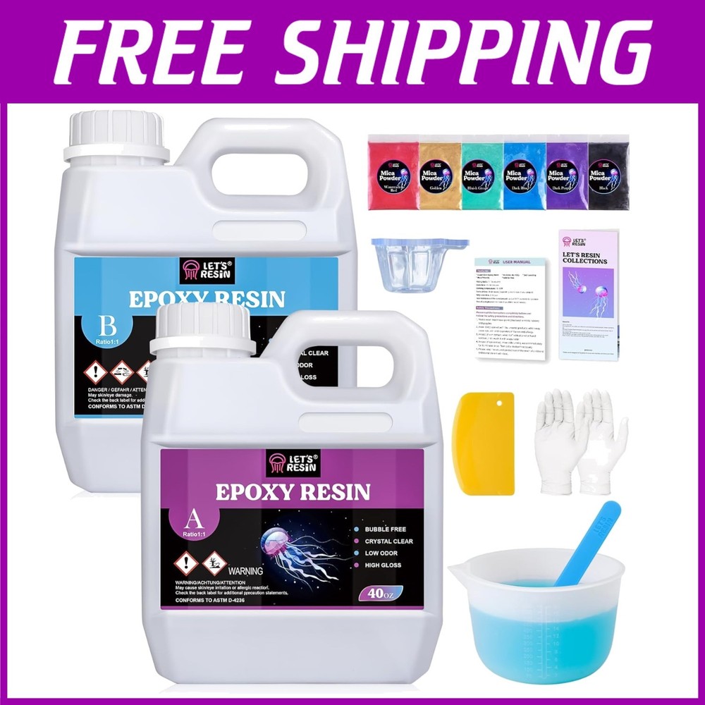 Premium 80oz Odorless Epoxy Resin Kit with Anti-Foam for Art & Crafts