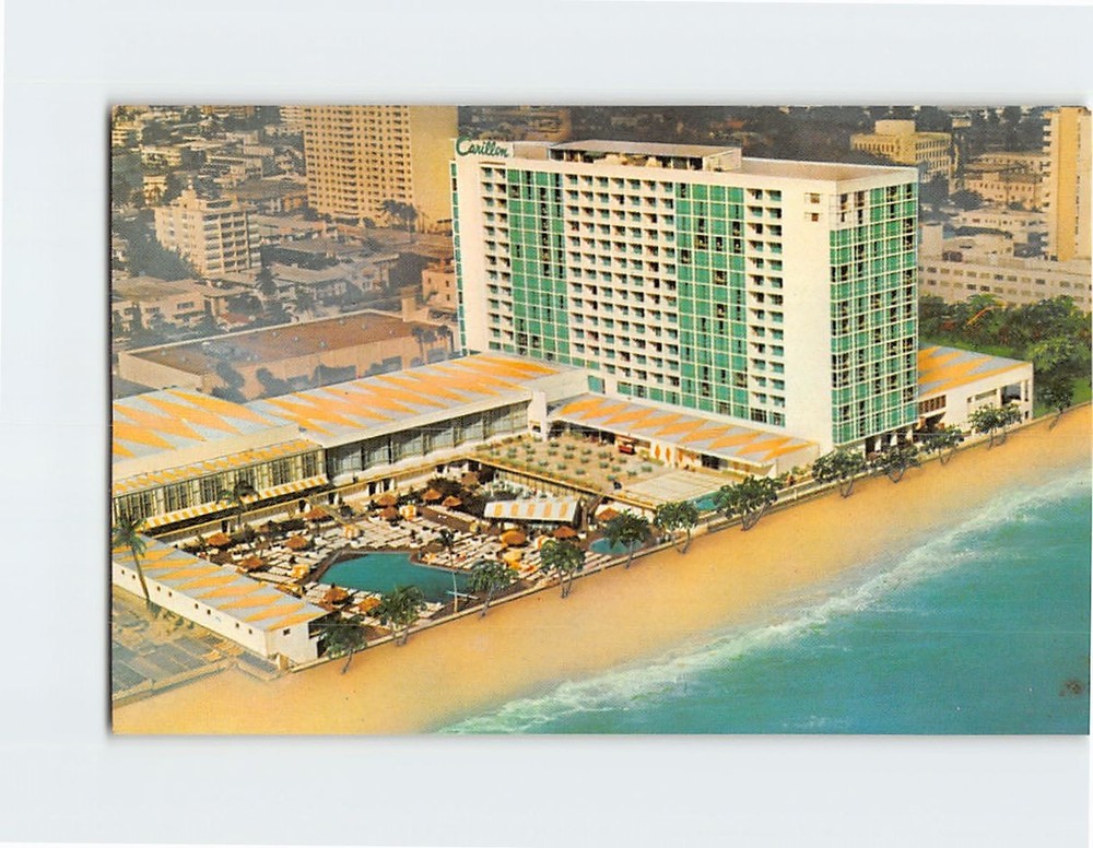 Postcard Aerial View Carillon Hotel Miami Beach Florida USA