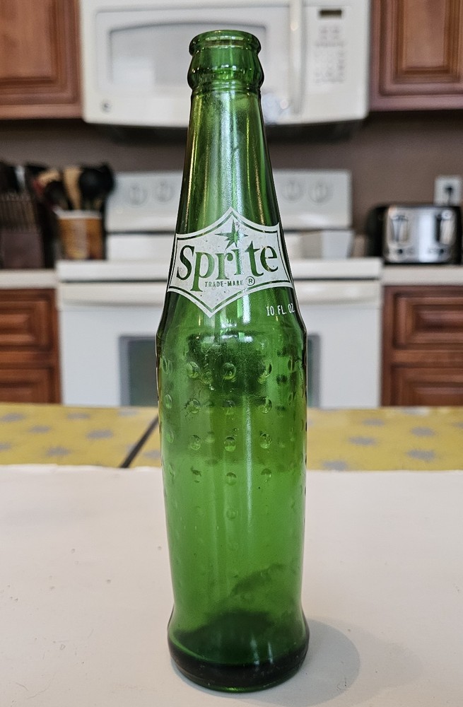 Vintage 10 oz Green Dimple Sprite Bottle Acadia National Park Promotional-image