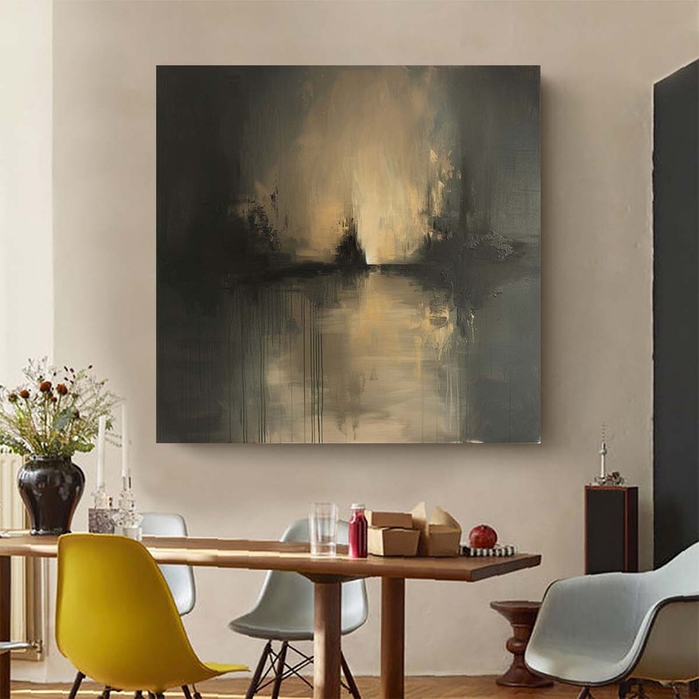 black Hand Painted Abstract Painting Texture Acrylic Modern Art Oil Painting