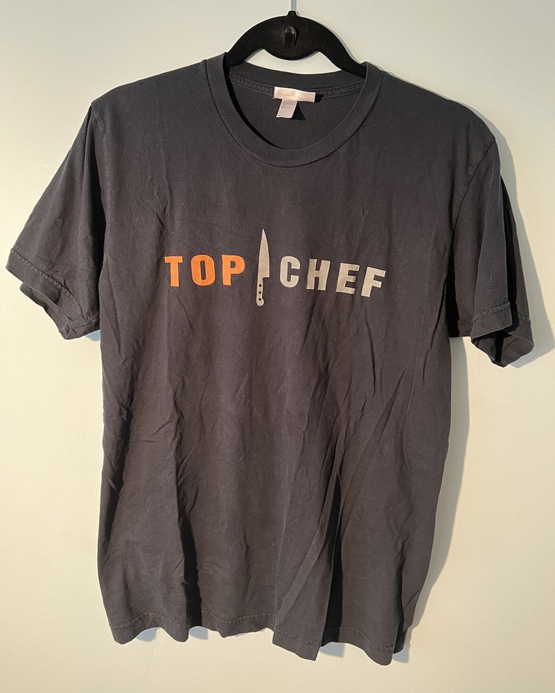 Top Chef Shirt Medium Black Short Sleeve Logo TV Cooking Bravo Network