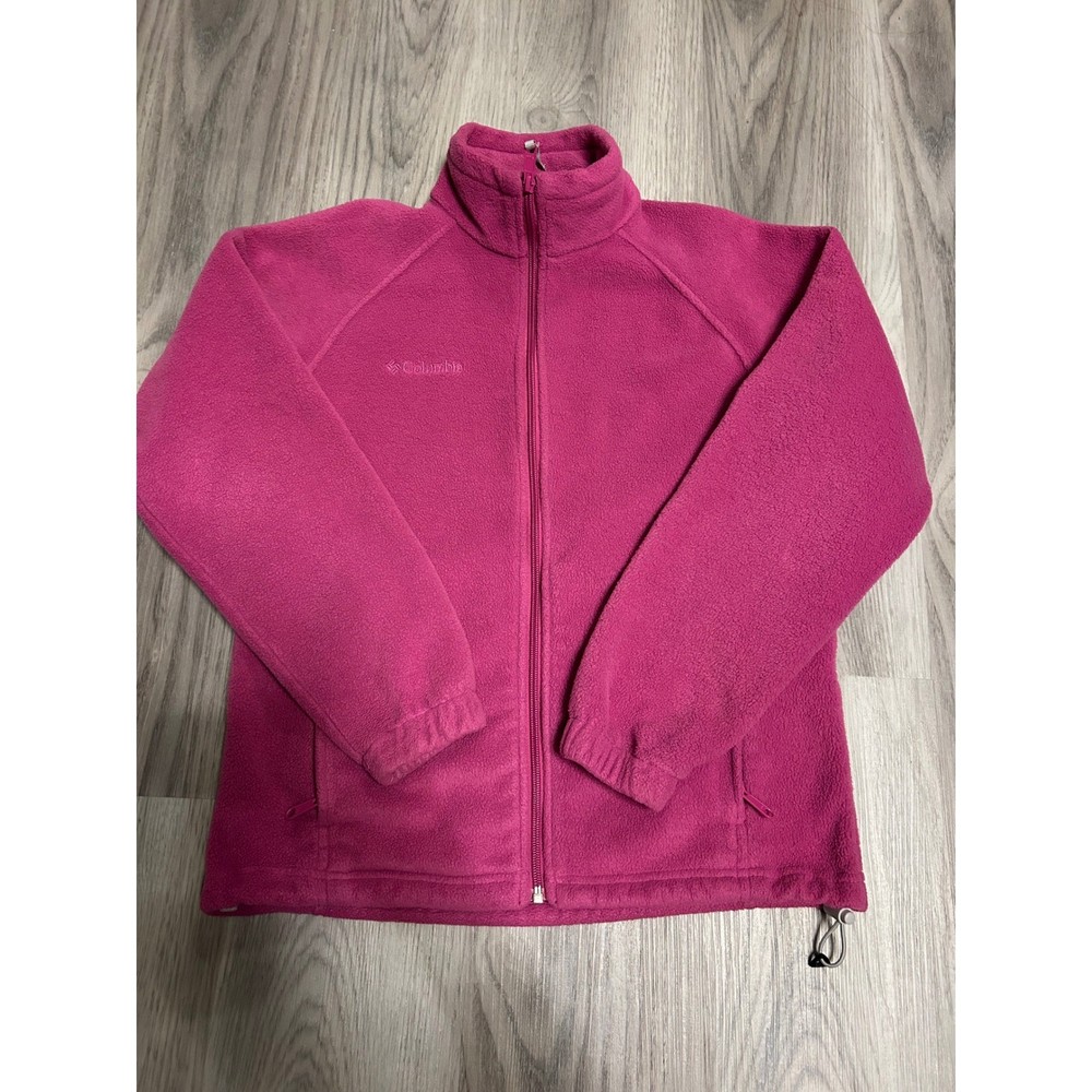 Fuzzy Columbia Pink Fleece Jacket Full Zip Women's Size S Outdoor Activewear