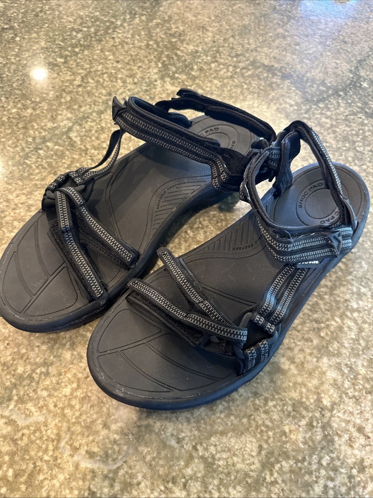TEVA Women’s Sport Sandal Size 11 Shoc Pad Black Strappy Camping Hiking Water