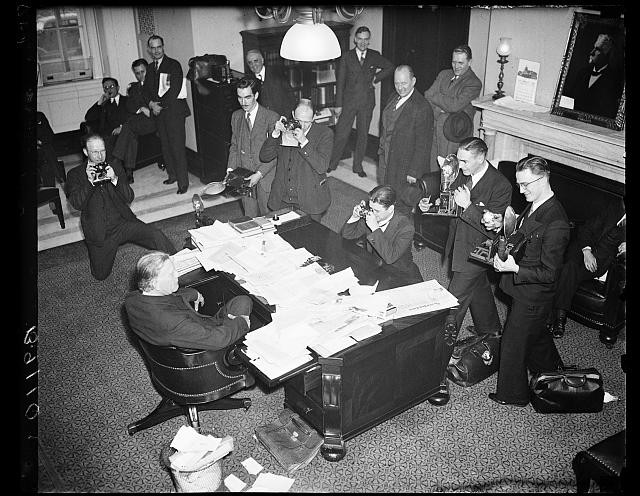 Photo:[William E. Borah and photographers]