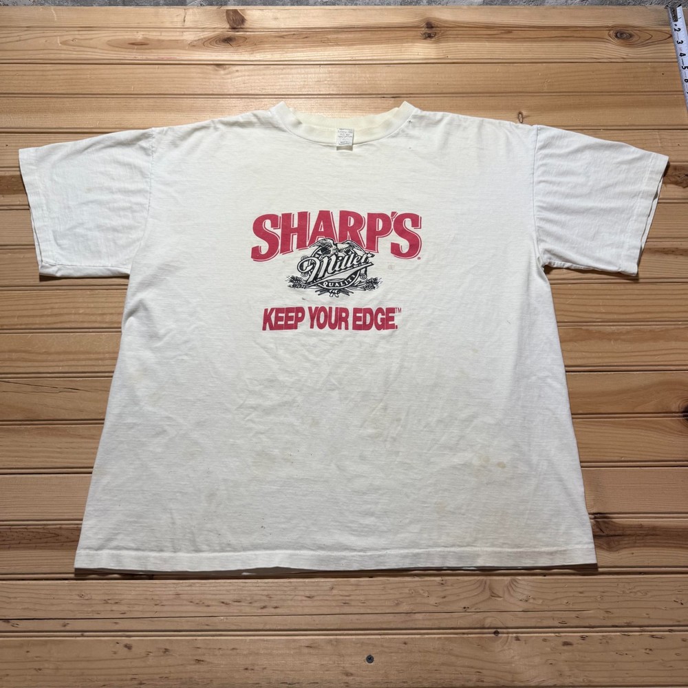 Vintage 90s Sharp's Beer Miller Brewing Co Single Stitch Graphic T-Shirt Size XL