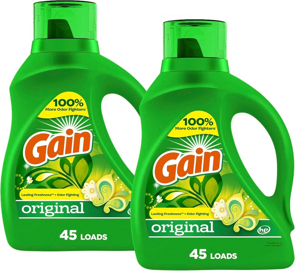 Gain Laundry Detergent Liquid, Aroma Boost, Original Scent, 65 Fl Oz (Pack Of 2)