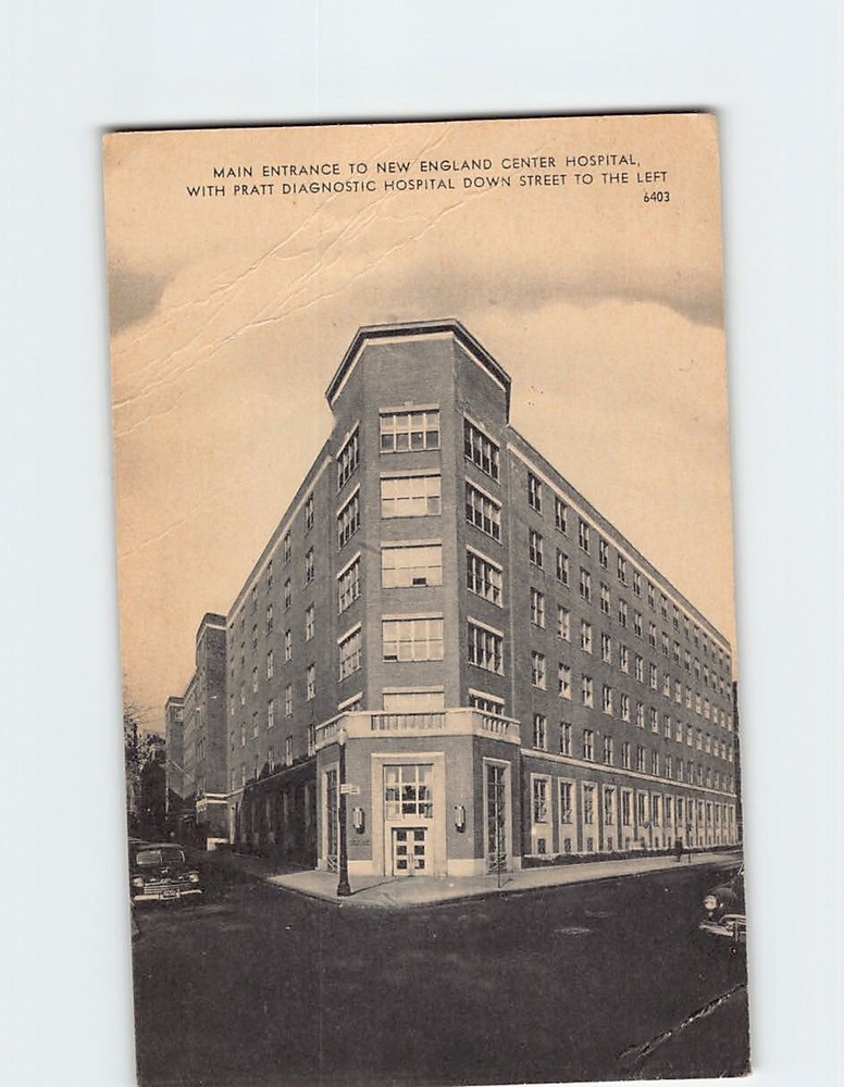 Postcard Main Entrance To New England Center Hospital Boston Massachusetts USA