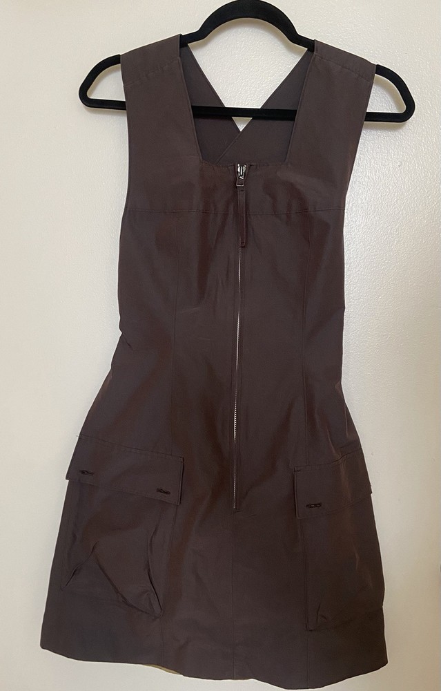 Jean Paul Gaultier Charcoal grey/Purple mauve Cross Back Zip Dress