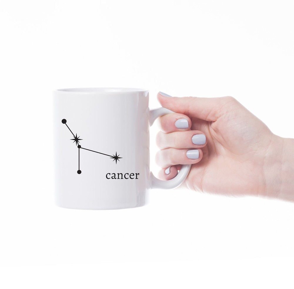 Custom Cancer Ceramic Coffee Mug Cancer Star Sign Mug Celestial Constellation