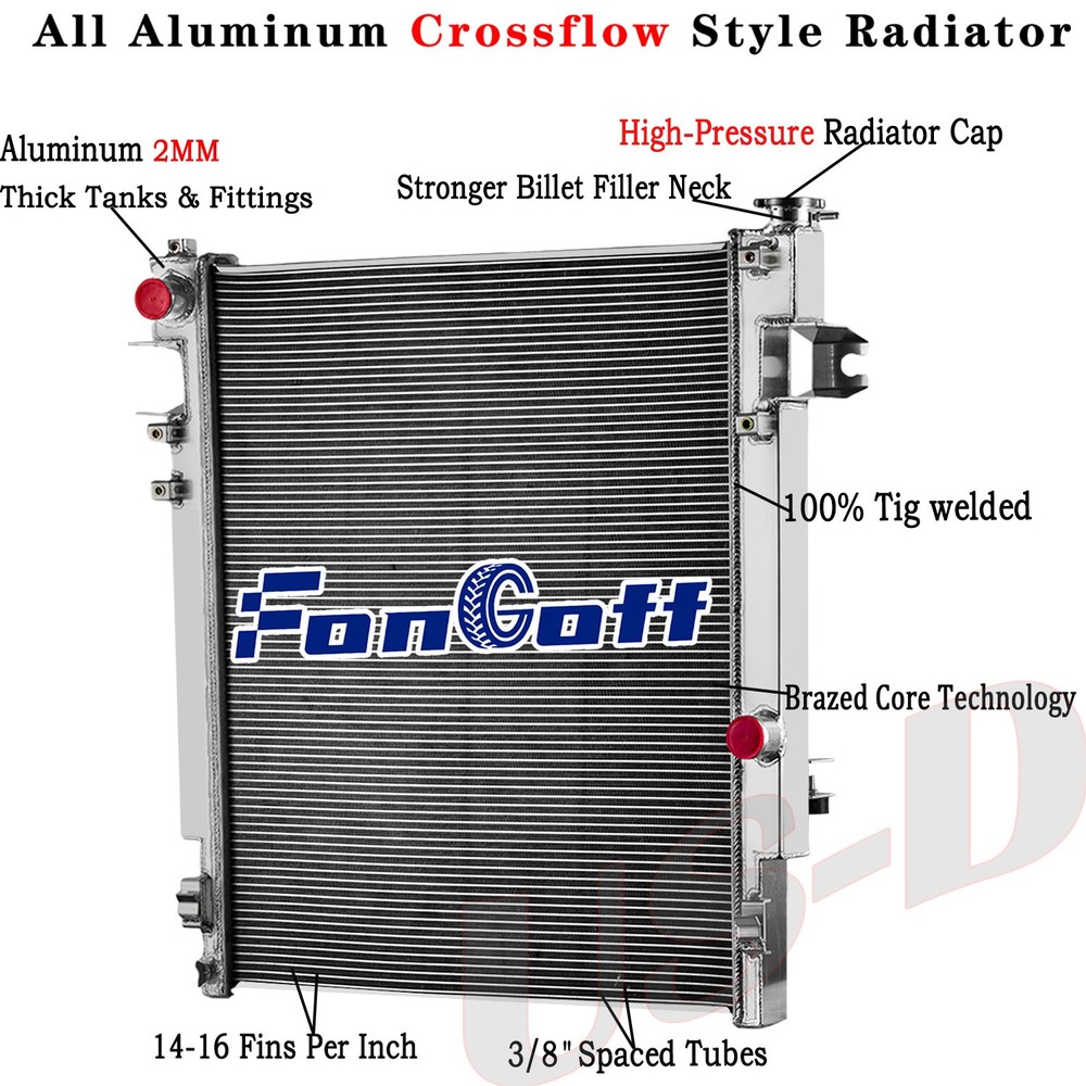 3 Row Radiator fit 2010-2012 2011 Dodge Ram 2500 3500 4500 5500 6.7L l6 Diesel