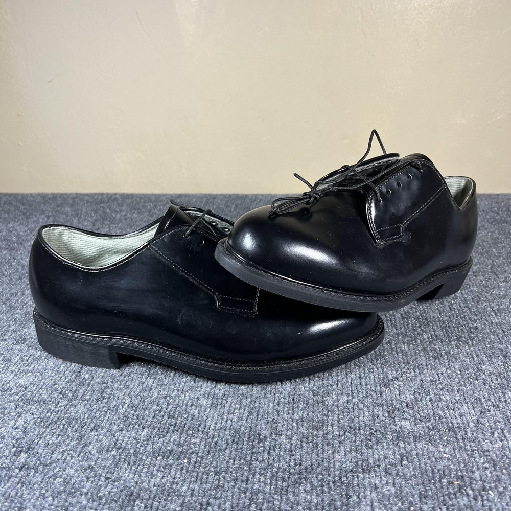 Vintage Dexter Shoes Mens Size 8 Black Leather Derby Dress Lace Up 13000 USA