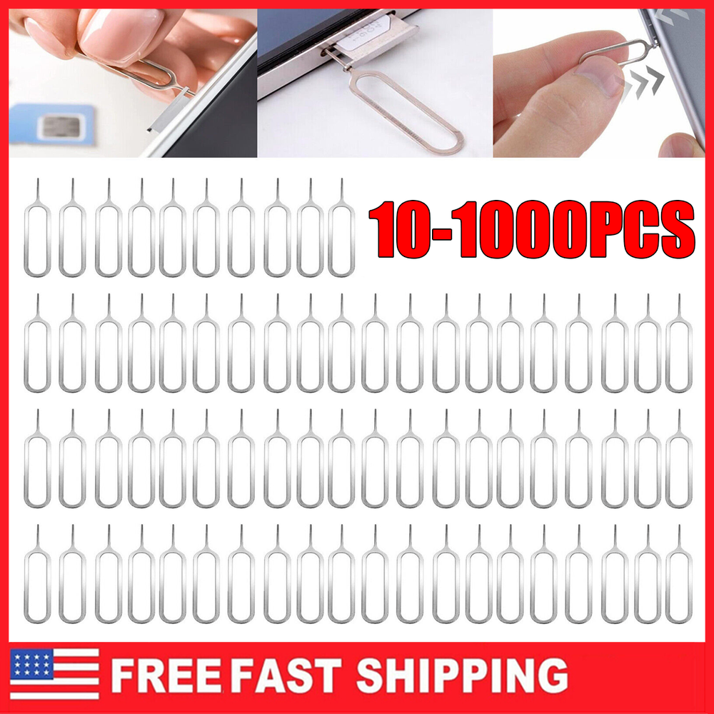 Lot Bulk Sim Card Tray Removal Ejector Pin Tool Cell Phone For Iphone Samsung