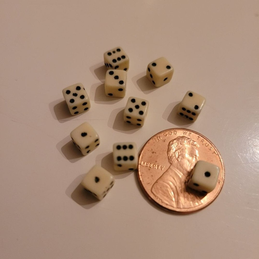 Mini Dice 10 Gaming Replacement Tiny Small Cube Lot Miniature