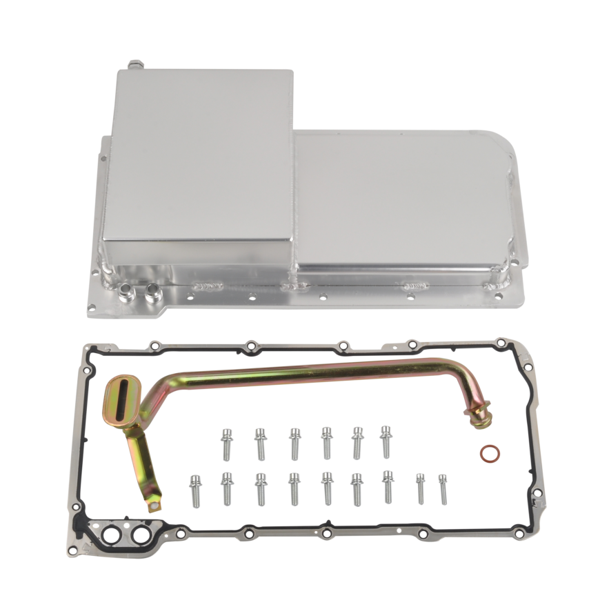 Rear Sump Car Engine Oil Pan Kit for GM LS1 LS2 LS3 LS6 Engines 7-QT Silver
