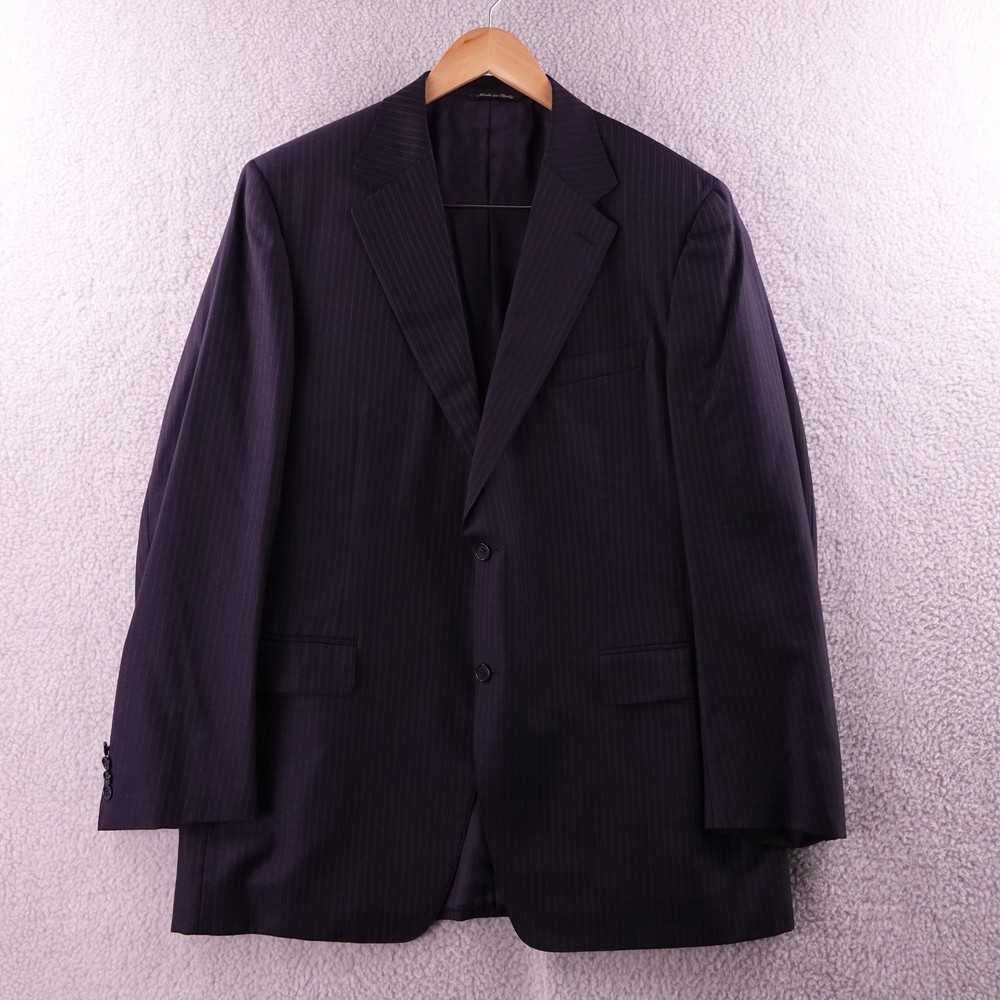 Canali Men's Pinstripe Wool Suit Jacket Blazer Made in Italy Size 56 L