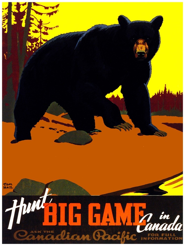7949.Canada pacific.Hunt big game in canada.black bear.POSTER.art wall decor