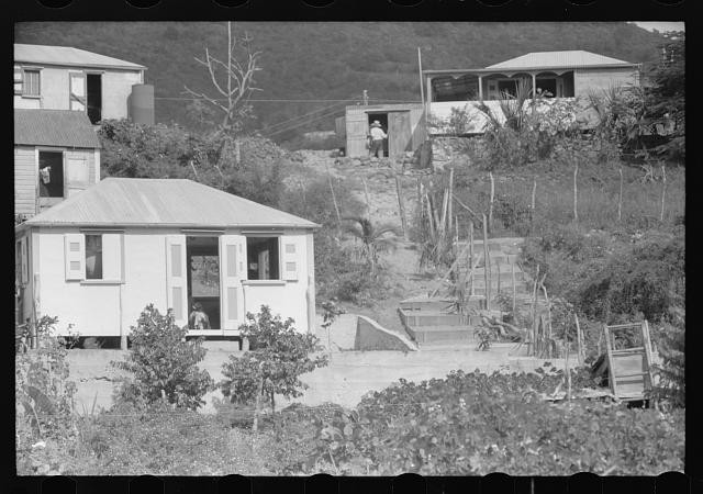 Photo:1930s Rural Hillside Homes Houses Steps Garden Scene