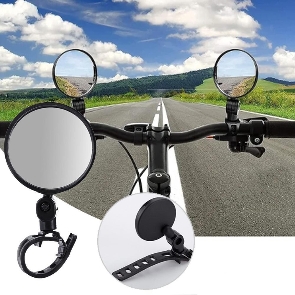Bicycle Rearview Mirror 360 Degree Rotation Convex D5P8 Mount Handlebar Y8G0