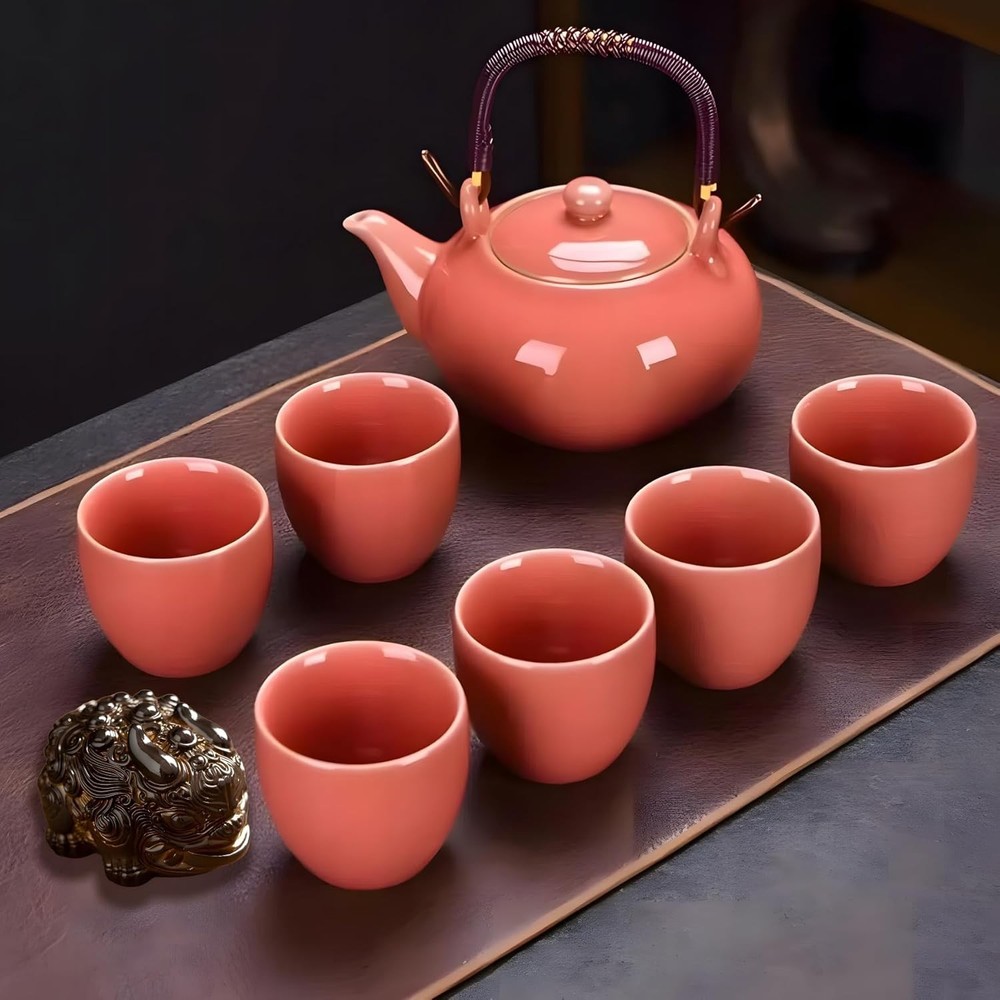 Elegant Japanese Porcelain Teapot Set with Premium Tea Favorites for Adults