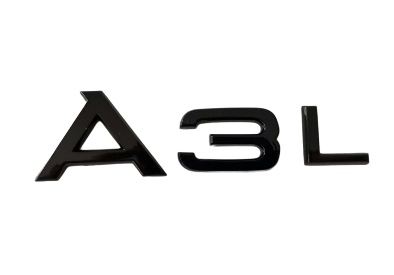 BLACK FIT AUDI A3L REAR TRUNK EMBLEM BADGE NAMEPLATE DECAL LETTER NUMBER NEW