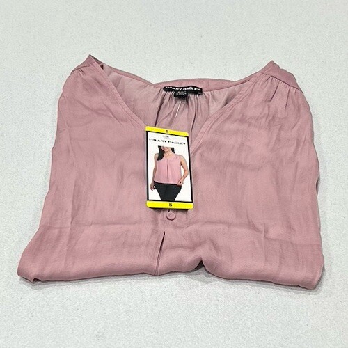 Hilary Radley Women's Sleeveless V-Neck Lightweight Blouse Top, Soft Plum, S