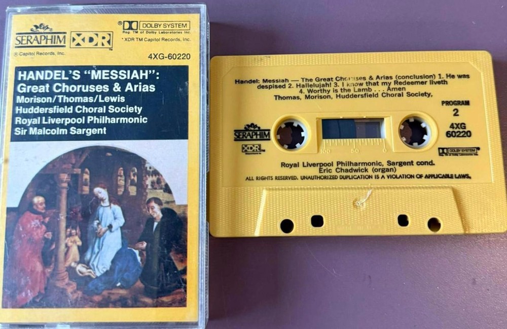Handel: Messiah - The Great Choruses & Arias Cassette Tape VG+ C13