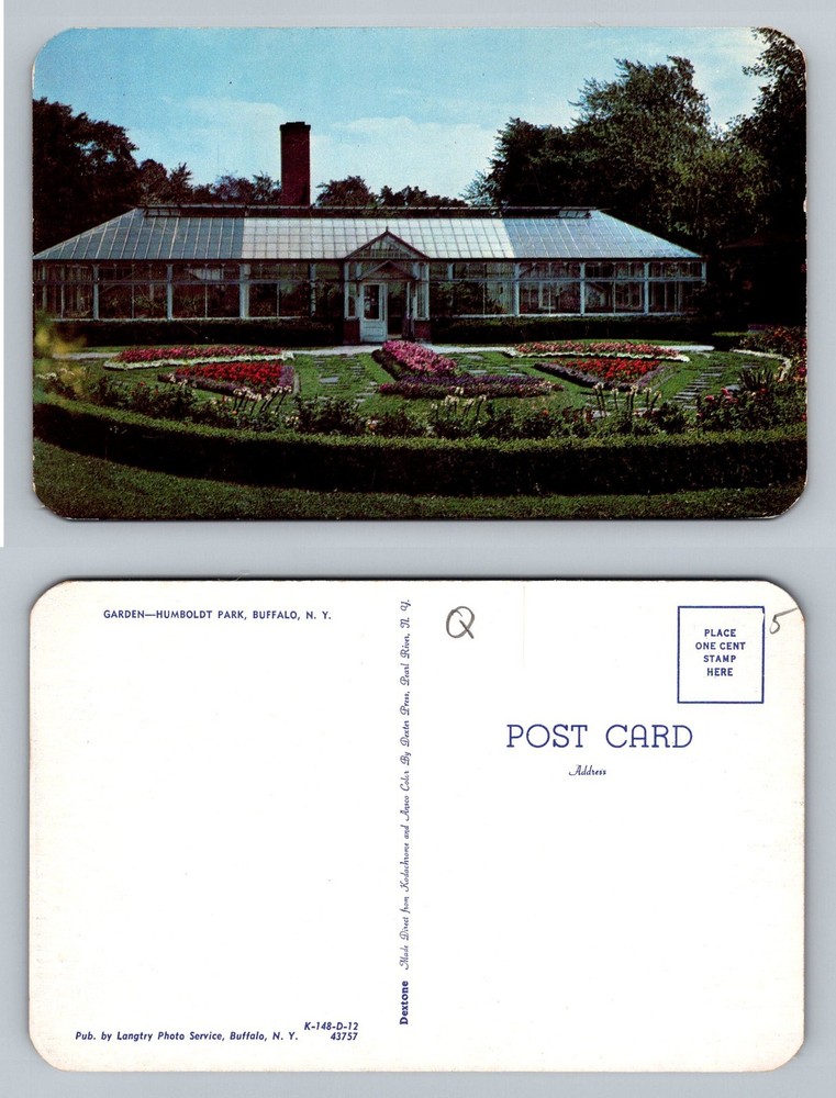 Buffalo, NY-New York, Humboldt Park Garden Conservatory View Vintage Postcard