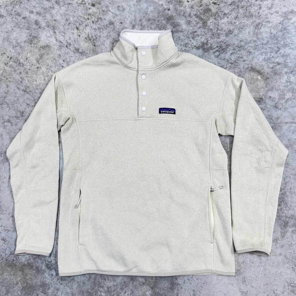 Patagonia Sweater Womens Medium Cream Better Sweater Snap Fleece Pullover