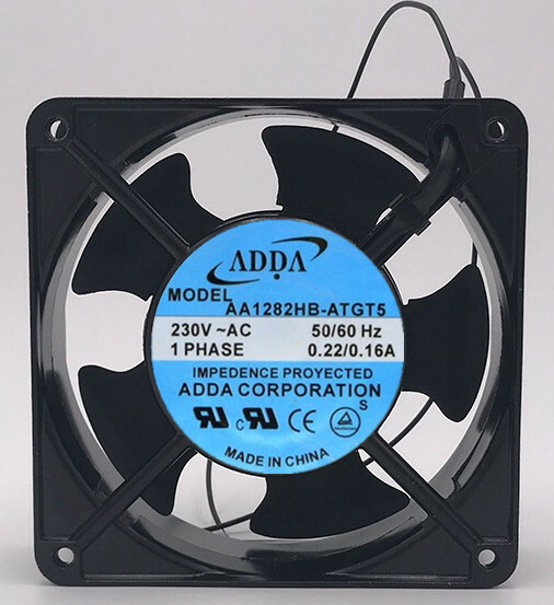 1 pcs ADDA Fan AA1282HB-ATGT5  AC 230V 0.22A 12CM 12038 2 Wire Aluminum frame /