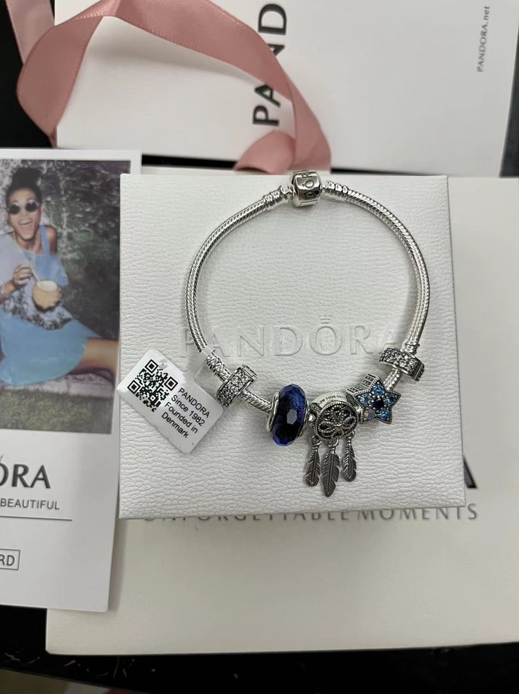 Pandora 925 Sterling Silver Star Charm Bracelet 7.5 Inch New with Box