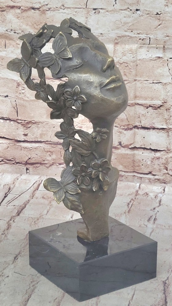 Abstract Modern Art Bronze Statue: Salvador Dali Woman with Butterfly Sale-image
