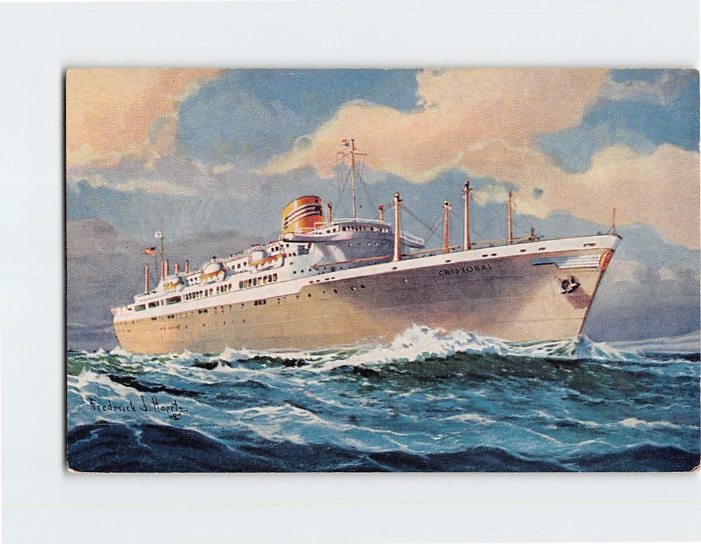 Postcard Panama Line Twin Screw Steamships 'Ancon