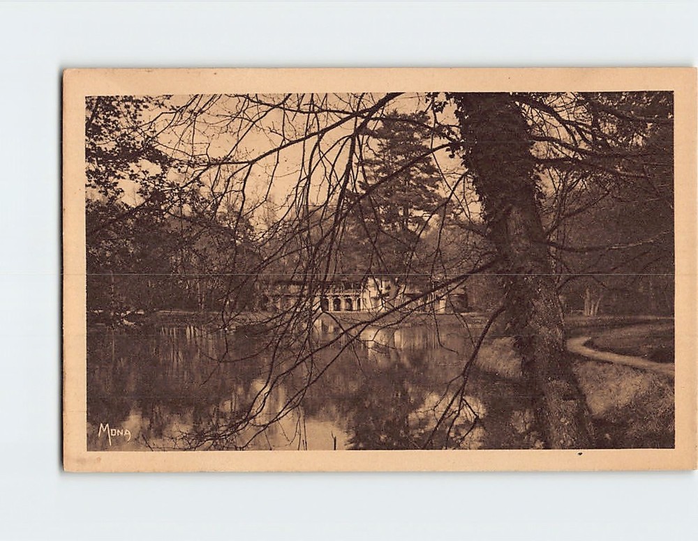 Postcard Hamlet of Petit Trianon Small lake & Queen's House Versailles France