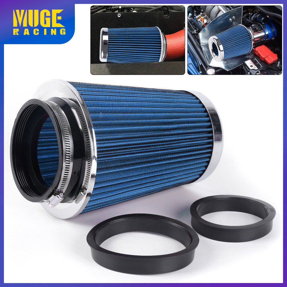 Blue Universal Clamp On Cone High Flow Air Intake Filter 9