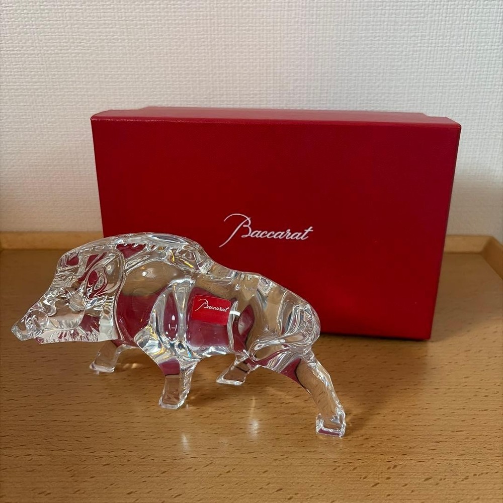Baccarat Zodiac Boar Crystal Figurine Made in France 13cm Collectible