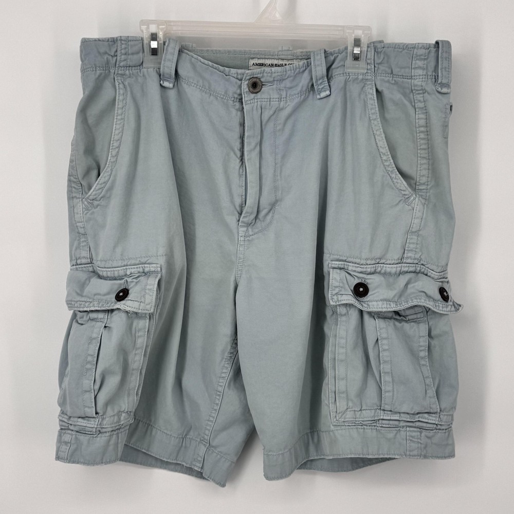 American Eagle Outfitters Cargo Shorts Mens 38 Blue Classic Lenght AEO Utility